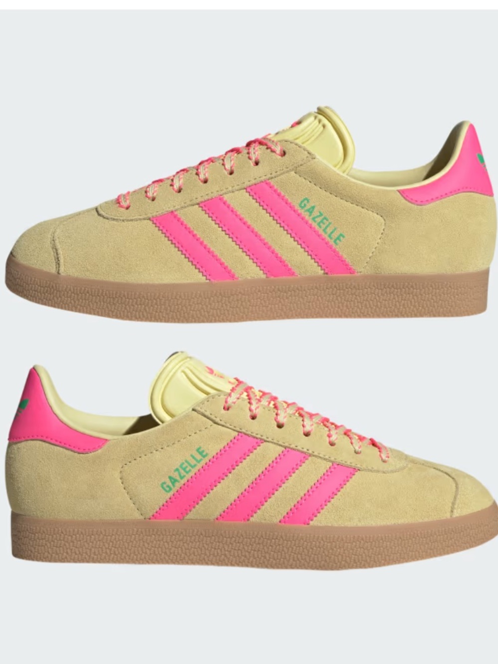 NEW Adidas Women’s Gazelle Sneakers Butter Yellow Bright Pink Size 8 Shoes
